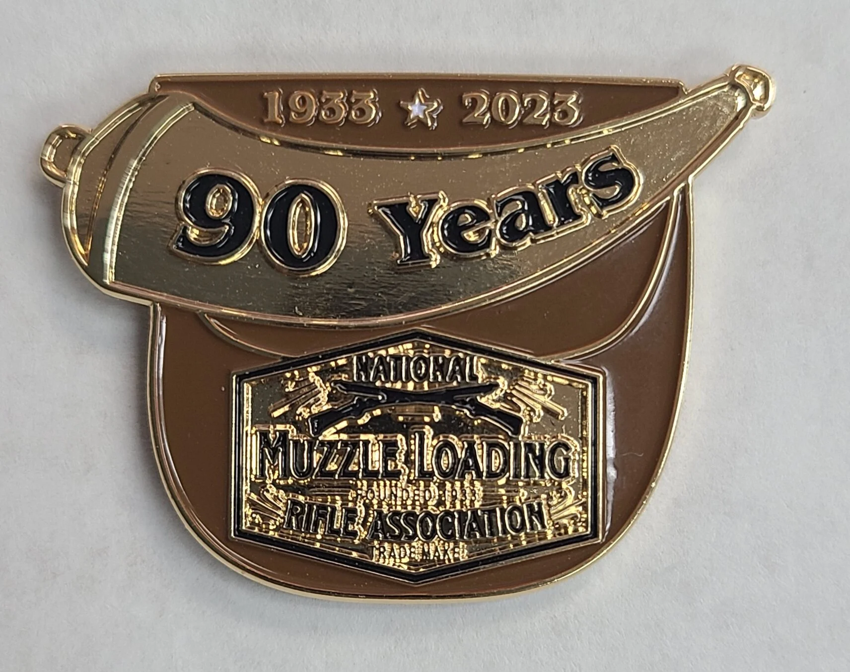 90th Anniversary Pouch & Powder Horn Lapel Pin