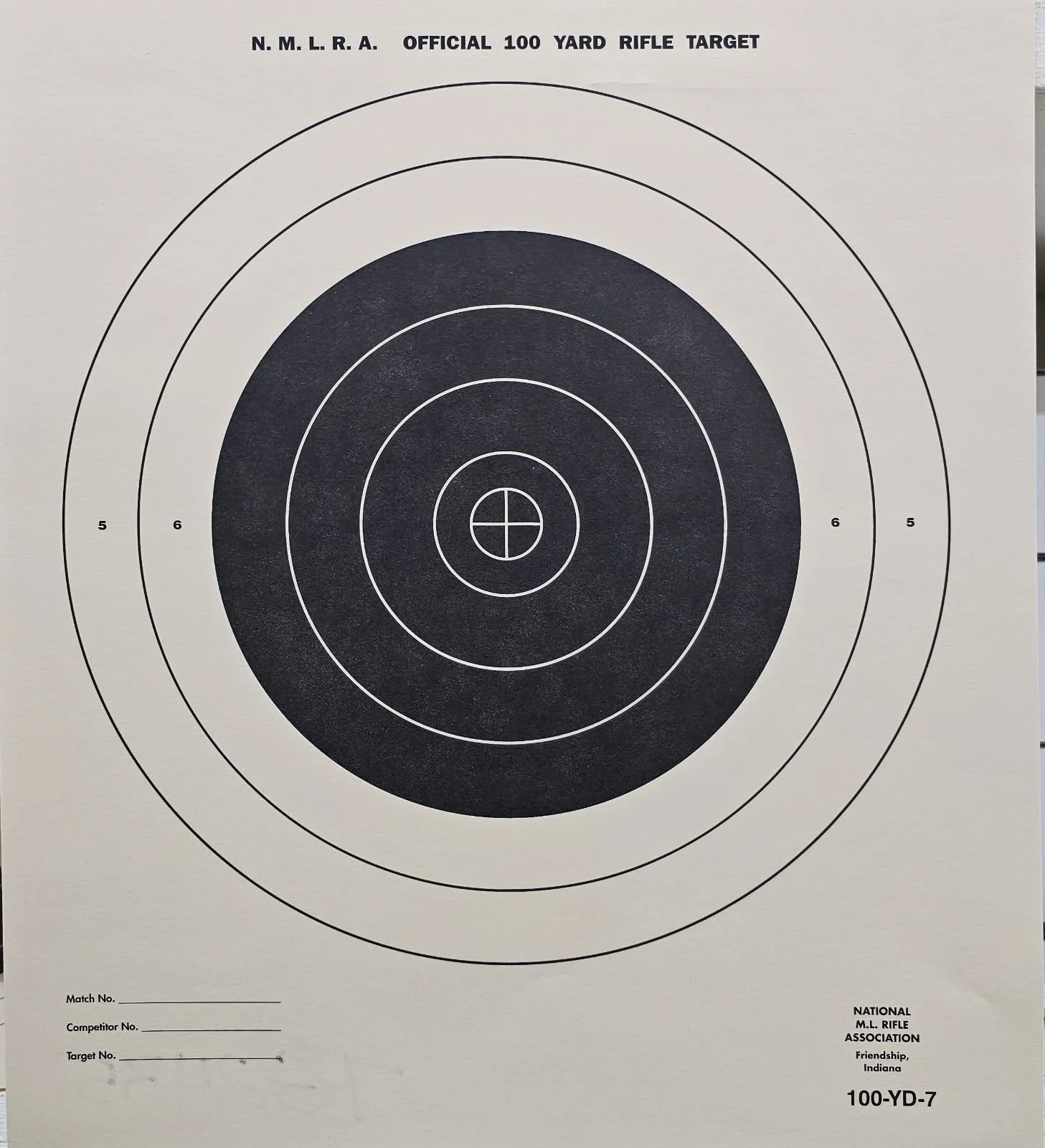 Target TG2435 -- 100 Yd. 7 Ring Black Target