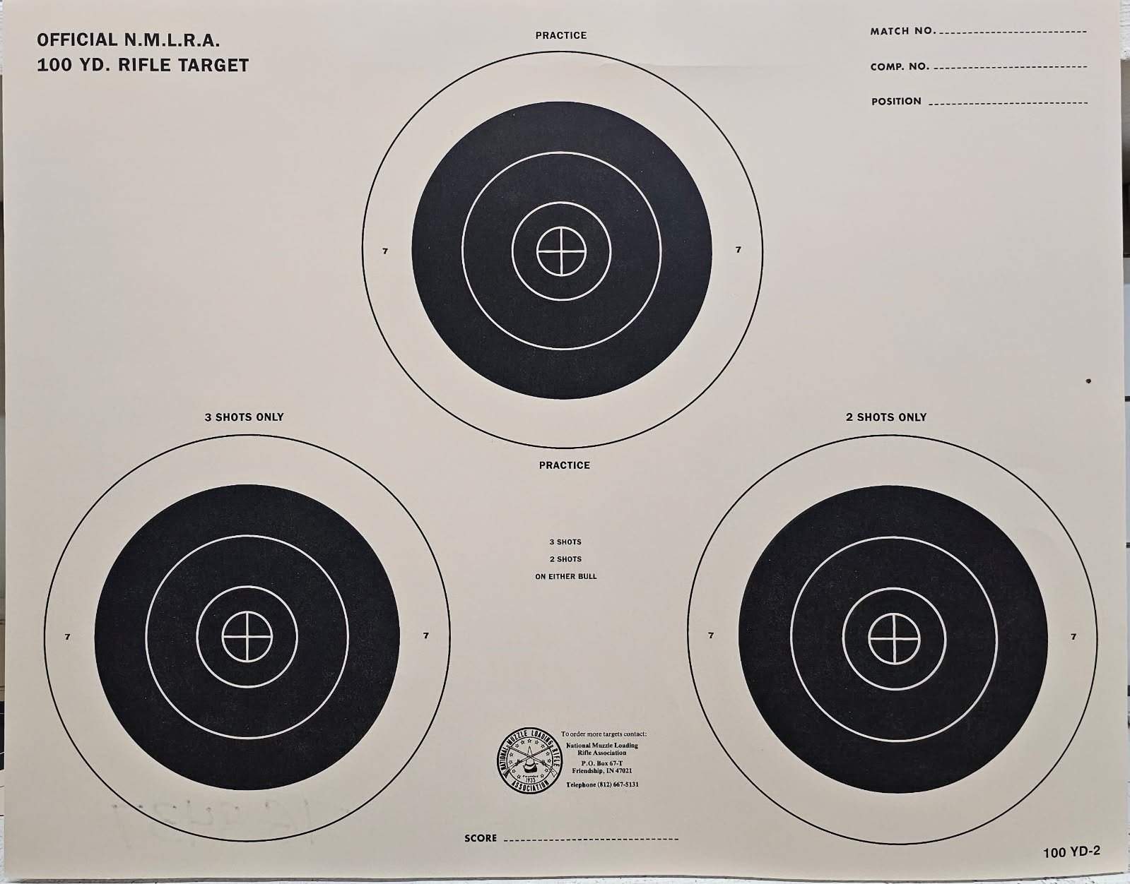Target TG2437 -- 3 Bull 100 Yd.
